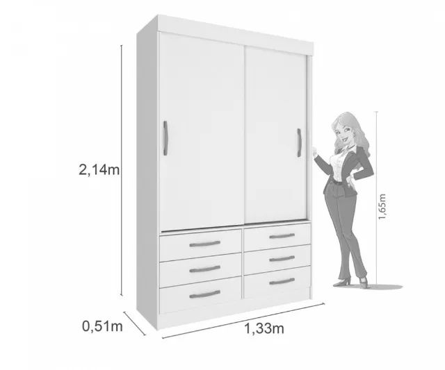 Guarda Roupa 2 Portas 6 Gavetas Novo entregamos - Foto 3