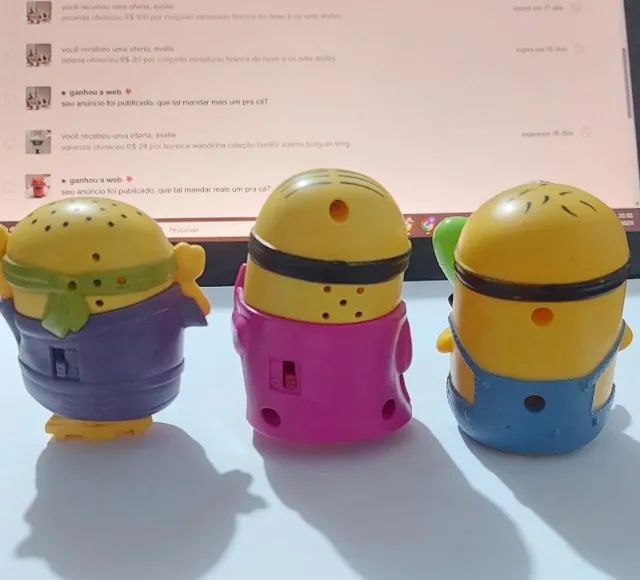 Lote 3 bonecos Minions Coleção Mc Donalds  - Foto 5