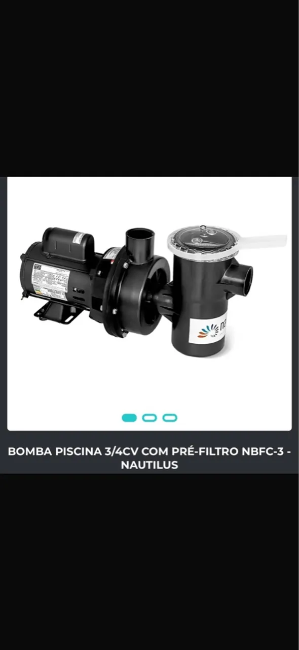 Bomba piscina 3/4cv nautilus