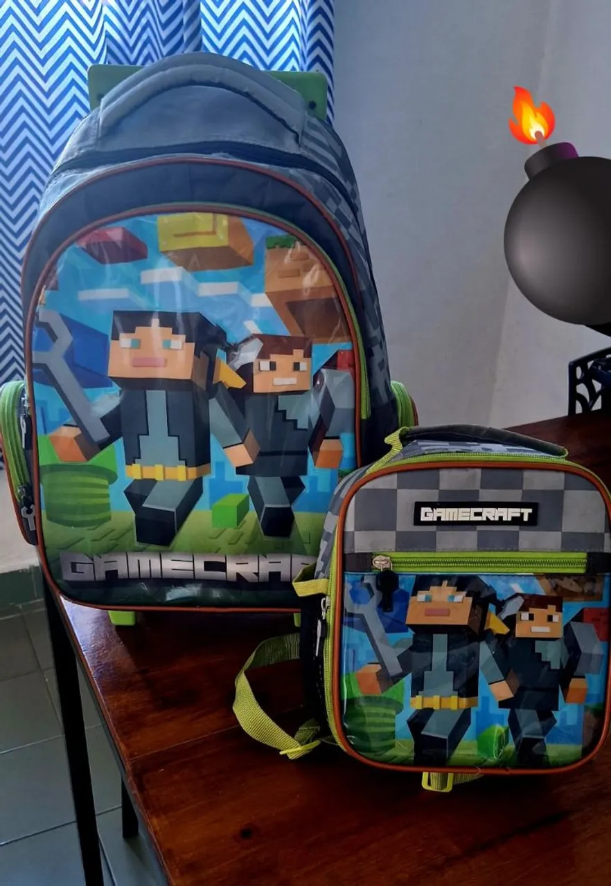 Mochila e lancheira ManeCraft