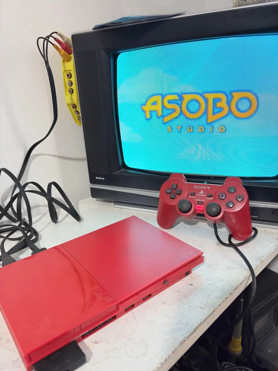 Console Playstation 2 cinnabar red ps2 vermelho - Foto 4