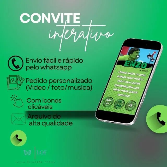 CONVITE DIGITAAL HULK INTERATIVO COM VÍDEO