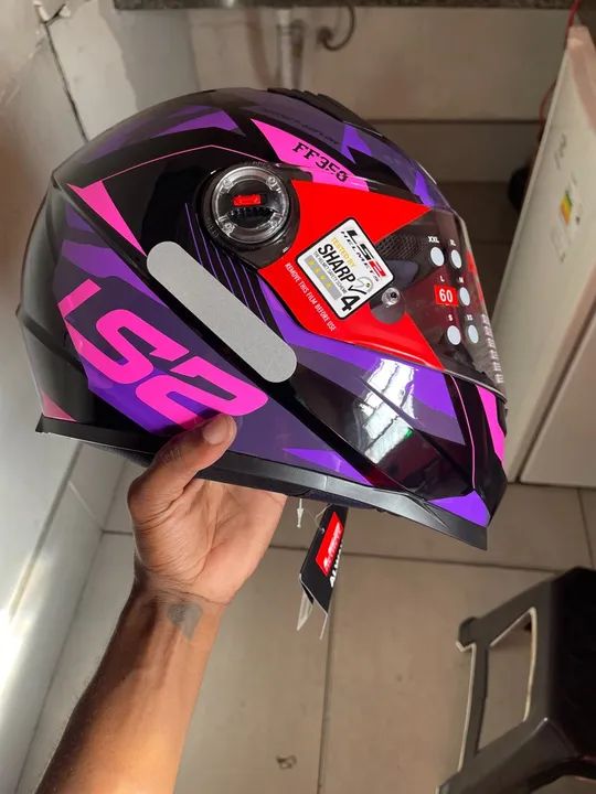 Capacete LS2 FF358 TANK ROXO NOVO 