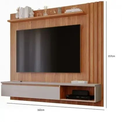 Sofisticação em Cada Detalhe - Painel Panama Plus MDF Nature Off White Marrom - Foto 2