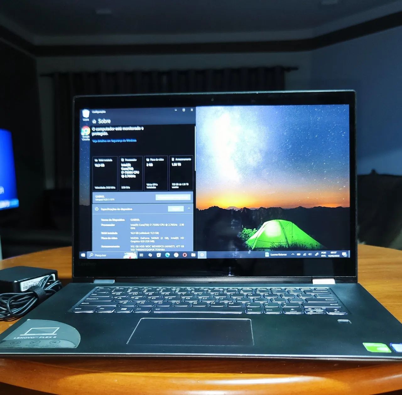 Notebook Lenovo Tela Touch 4K Flex 1570 i7 16Gb RAM 512Gb SSD e 1Tb Ñ Dell Asus Msi Acer
