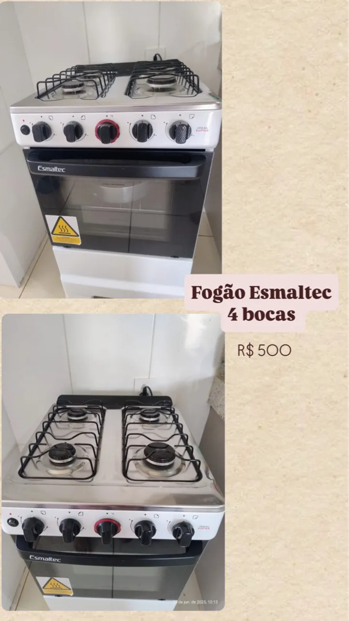 Fogão Esmaltec 4 bocas - Novo!