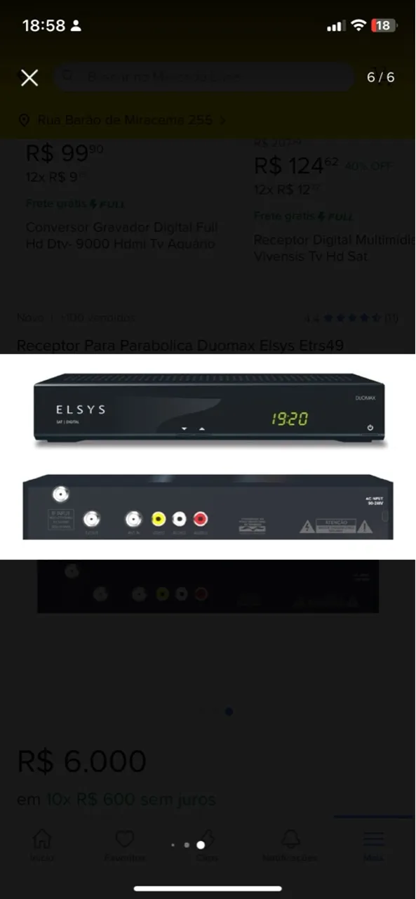 Receptor para Parabólica Duomax Elsys Etrs49