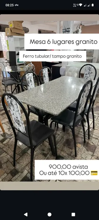 Mesa de Granito 6 lugares -Entrega imediata