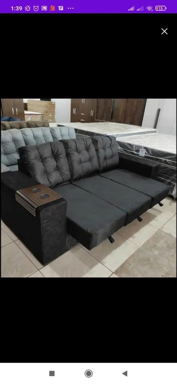 SOFA 3 LUGARES NOVO RETRÁTIL PROMOÇÃO  - Foto 3