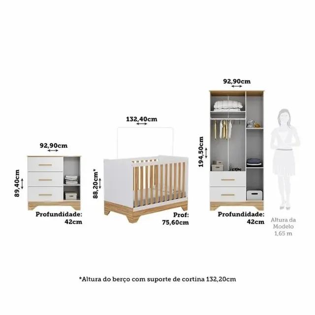 Quarto Infantil Popy, 100% MDF - Peroba - Foto 5