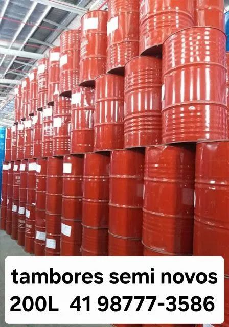 Tambores metálicos 200L Tampa fixa venda e locações 