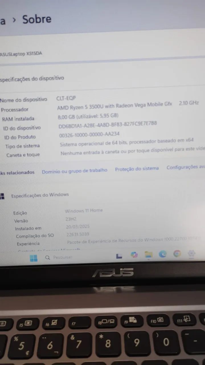 Notebook asus ryzen 5 c/ 8 de ram e video integrado - Foto 3