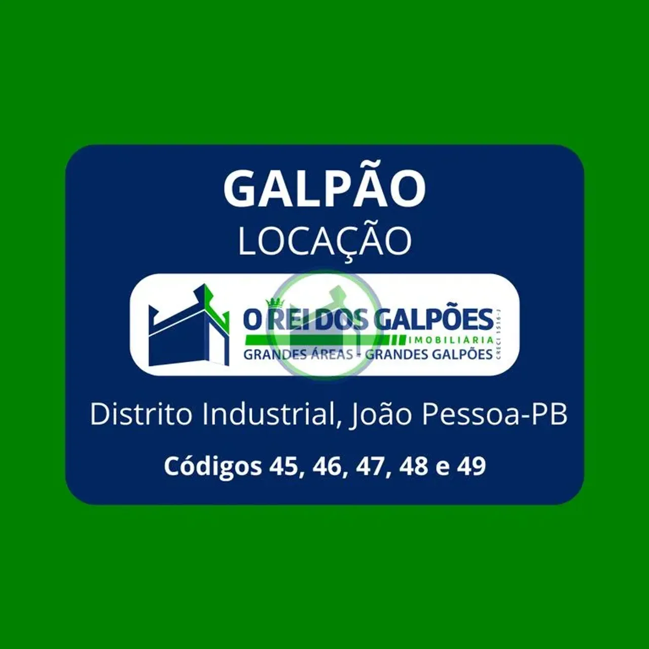 Galpões Novos, com: 3.000m²; 6.000m²; 8.000m²; 10.000m² e 12.000m²