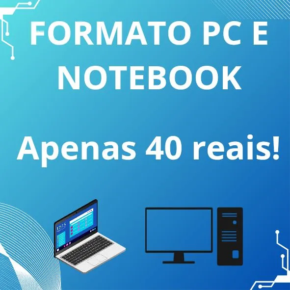Formato e tiro virus de PC e Notebook por apenas 40 reais!