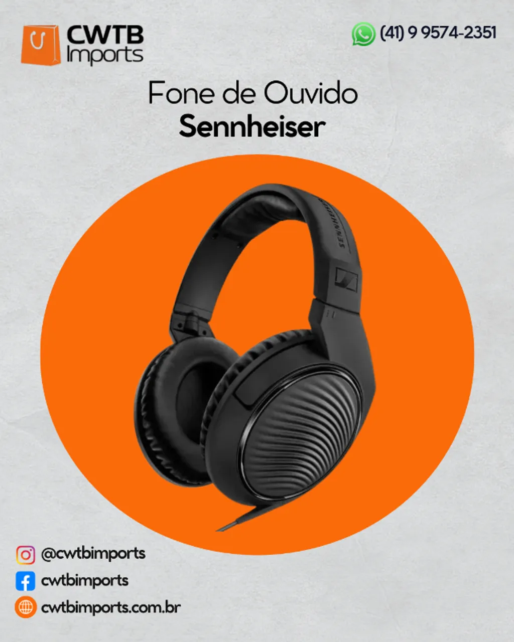 Fone de Ouvido Sennheiser HD 200 Pro - Black