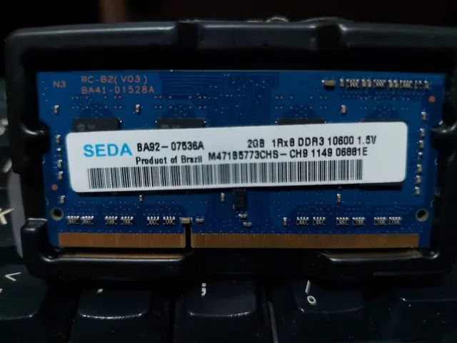 Memória DDR3 2GB e 1GB para Notebook