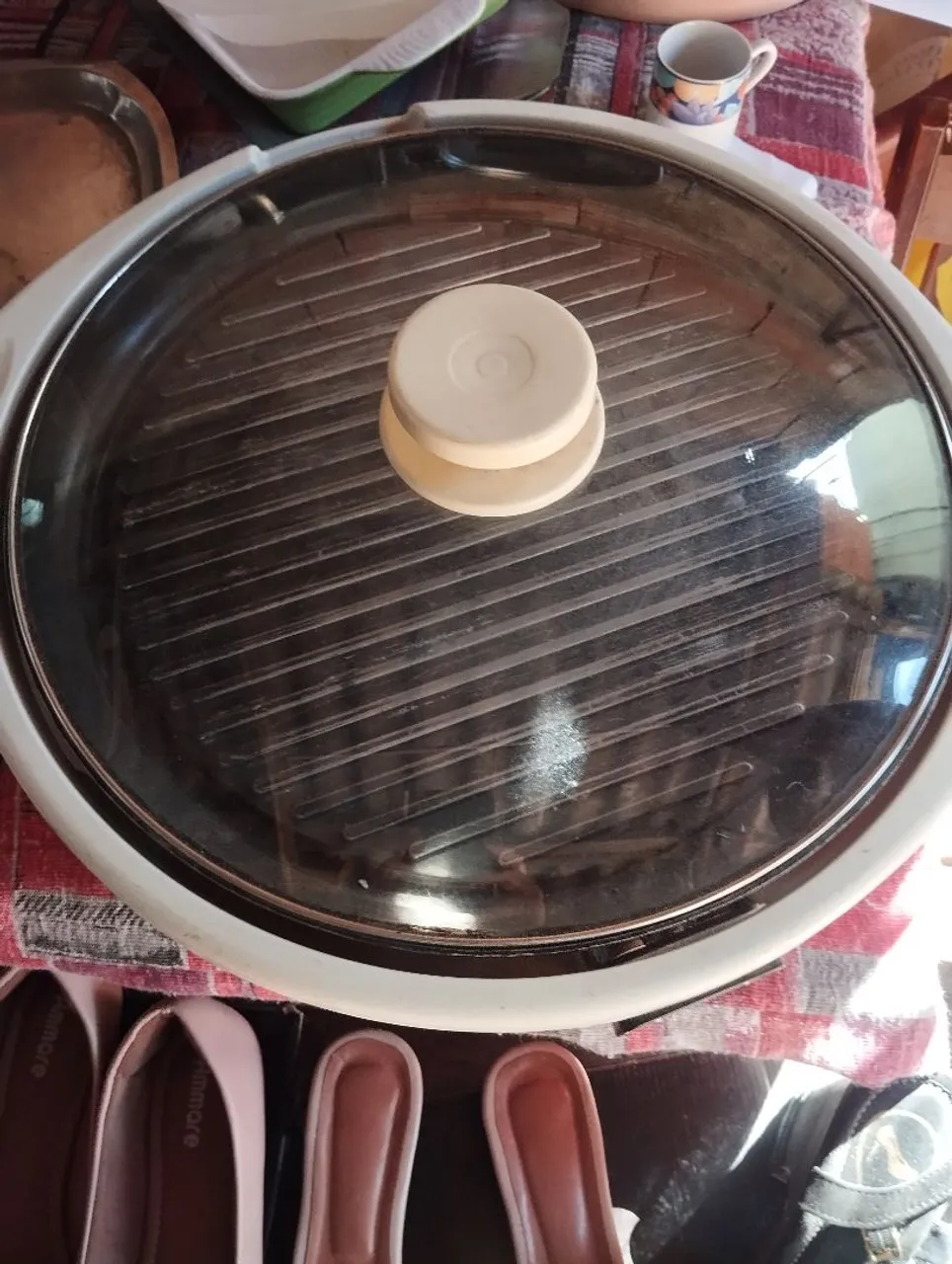 Grill Elétrico com Tampa de Vidro