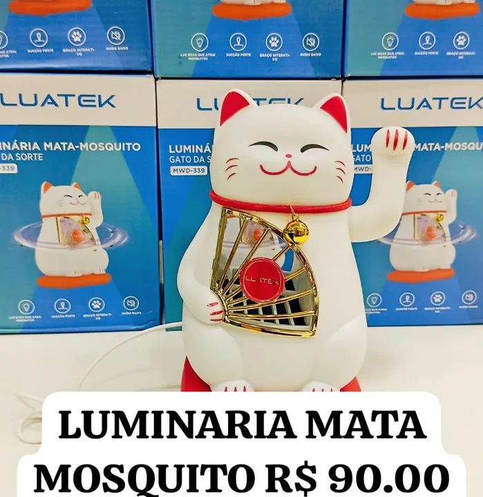 Luminária Mata Mosquito Gato da Sorte