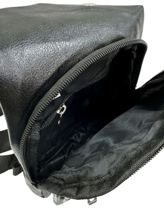Bolsa lateral Shoulder Bag Mochila de Couro Transversal - Foto 5