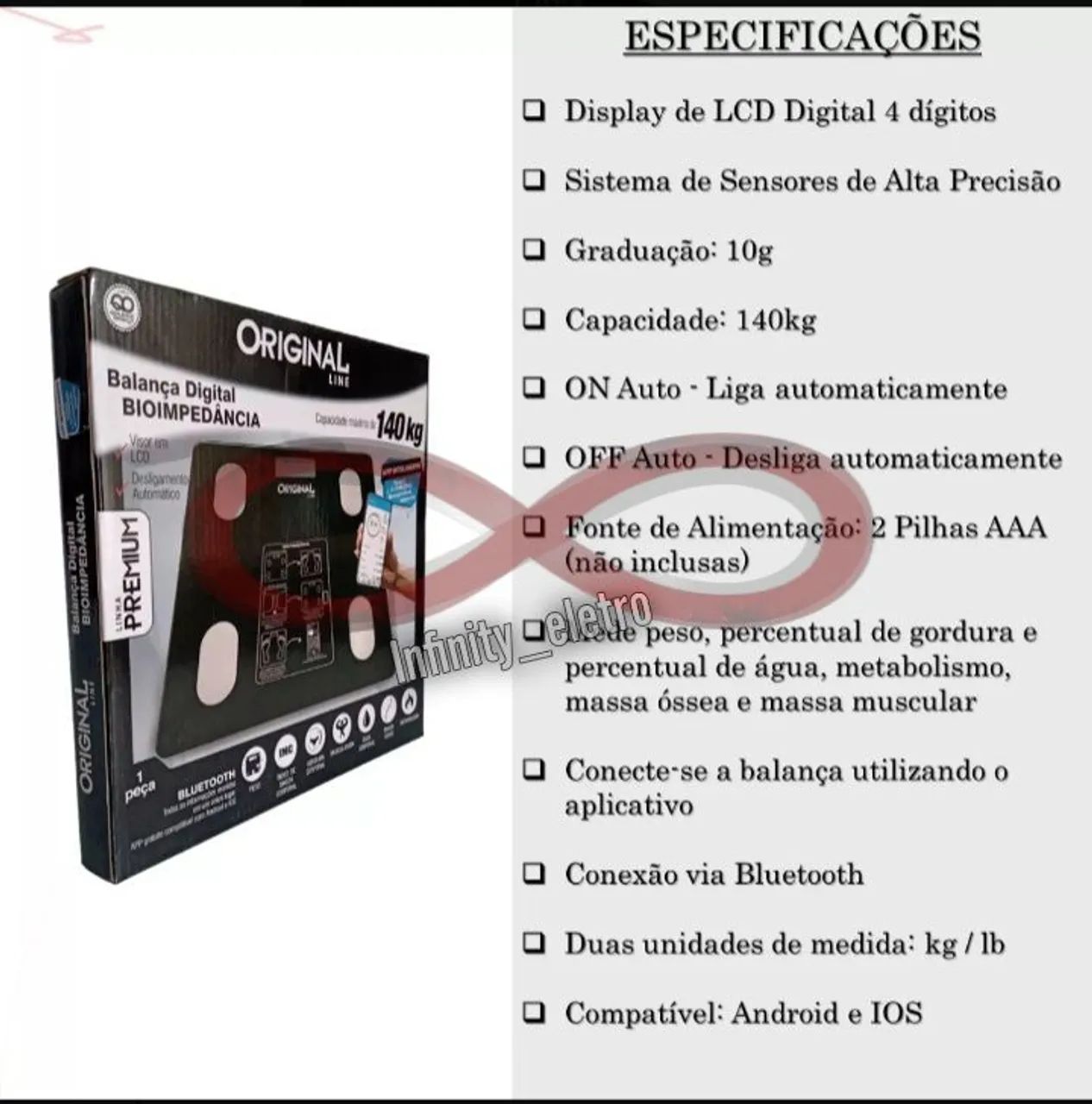 Balança corporal Digital 140kg - - Foto 5