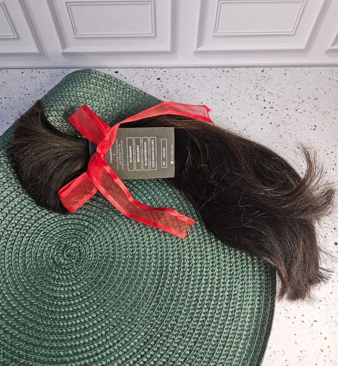 Cabelo Humano Natural - 82g - 34cm - Castanho Escuro