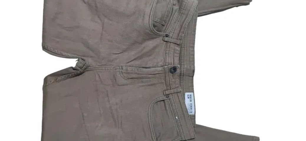 Calca jeans slim cor cáqui T 40  - Foto 2