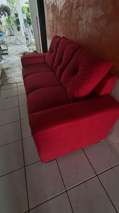 Sofá 3 Lugares Vermelho - Foto 2