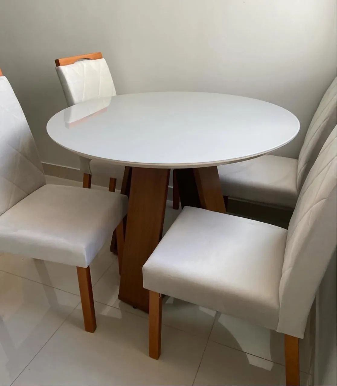 ? _*CONJUNTO DE MESA REDONDA CELESTE 4 LUGARES*_ ?  - Foto 4