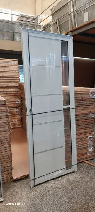 Porta de alumínio lambril branca 80cm - Mega oferta imperdível! - Foto 4