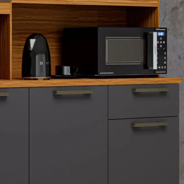 "Elegância e Durabilidade: Cozinha Compacta Cabernet Prime em MDF com Design Funcional" - Foto 3