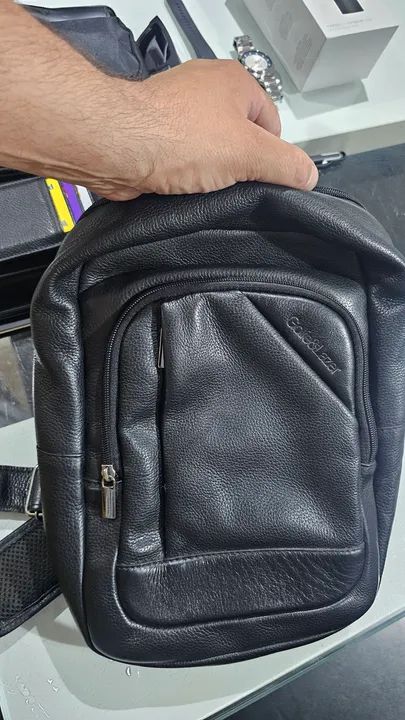 Mochila Golfe & Lazer Couro Preta