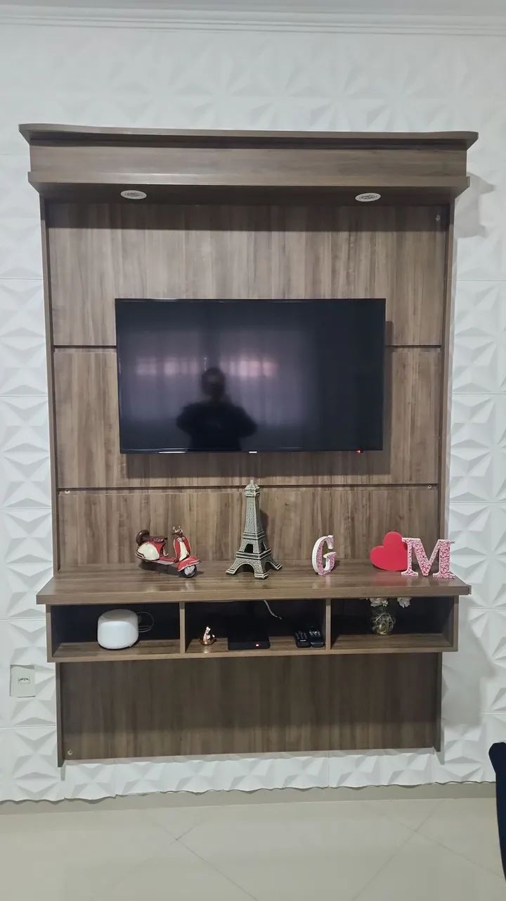 Painel para TV com Rack Amadeirado - Foto 3