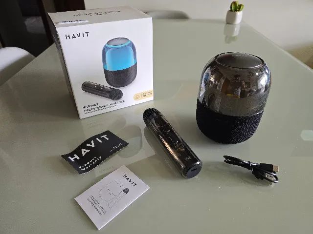 Microfone Karaokê Profissional Bluetooth Havit SK984BT - Novo