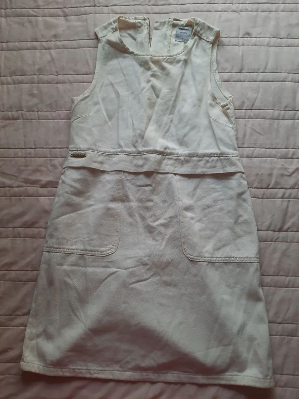 Vestido branco de algodão, tamanho M