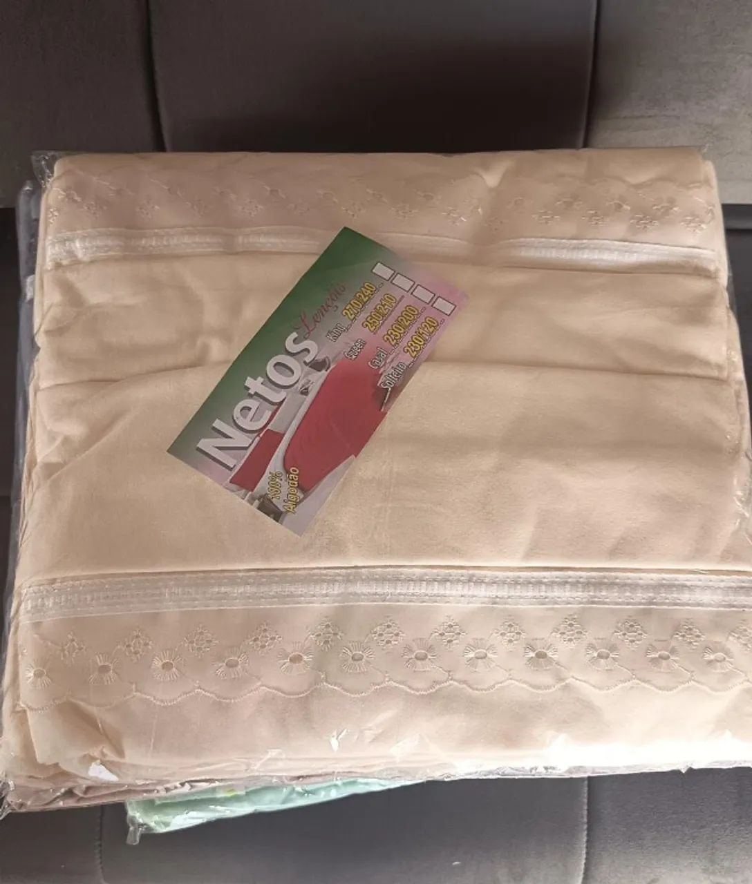 lencol casal malha  com 2 fronhas - promoçao