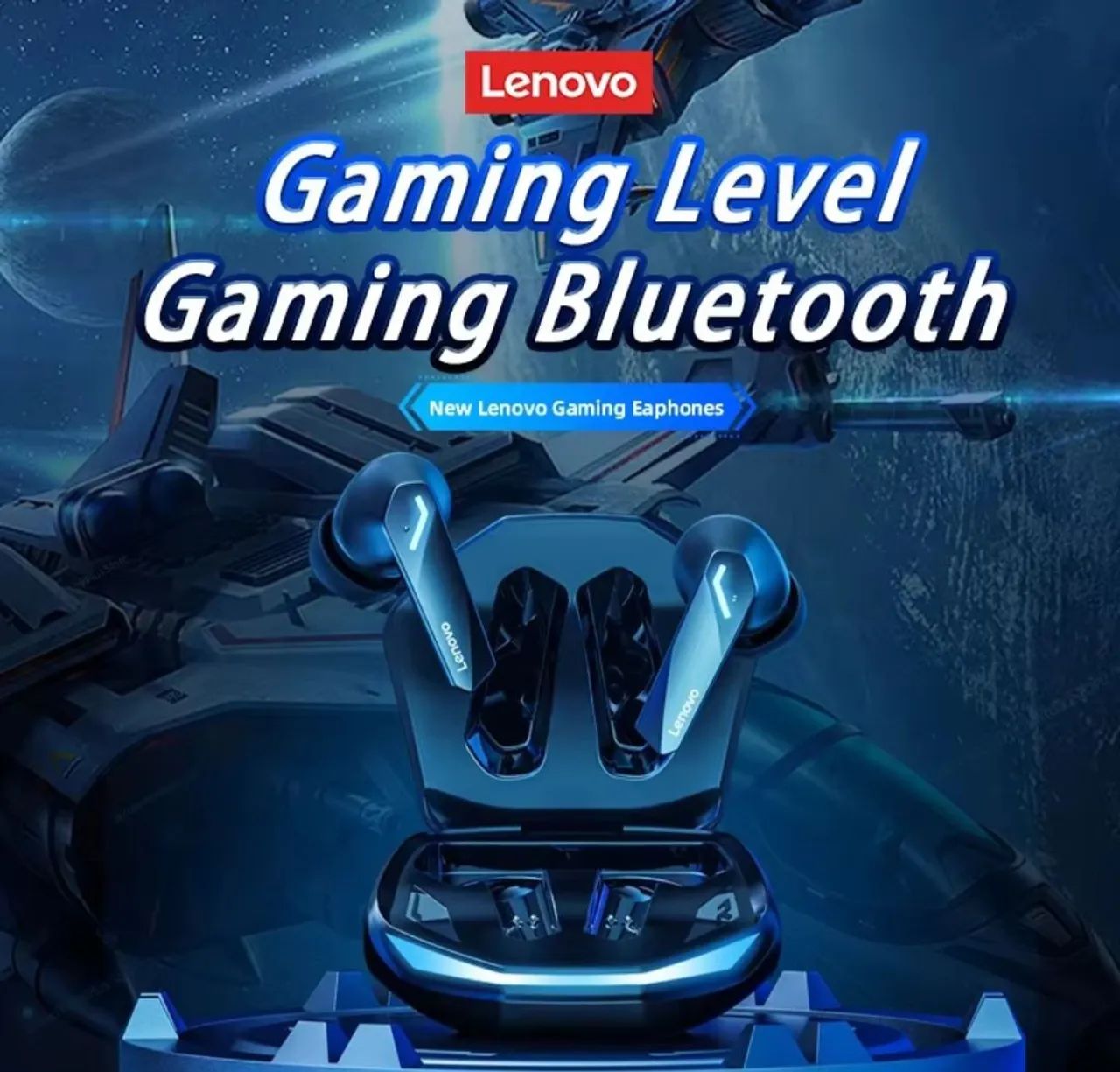 Fone de ouvido Gamer original Lenovo Bluetooth Microfone - Foto 3