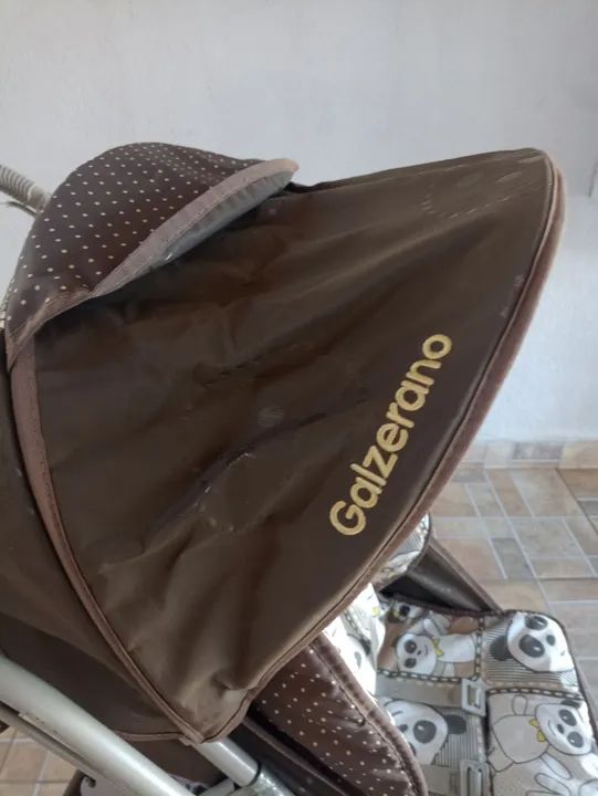 Carrinho de bebê  Galzerano unissex com capa de panda - Foto 3