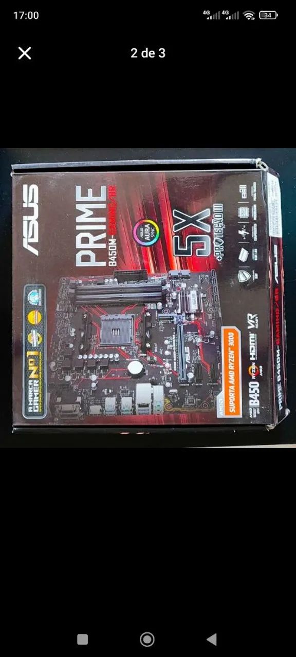 Placa-Mãe ASUS Prime B450-Plus - Foto 2