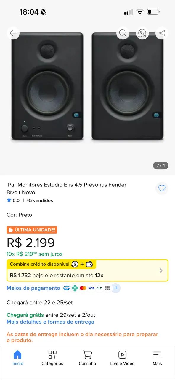 Monitor Eris 4.5 Pré Sonus - Foto 4