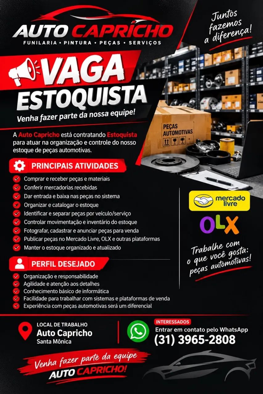 Estoquista vendedor 