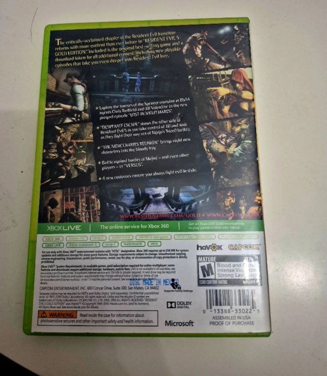 Resident evil GOLD EDITION xbox 360 capcom  - Foto 2