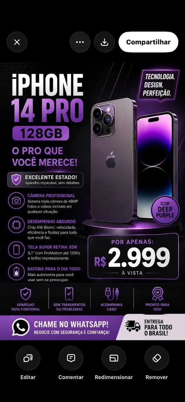 IPHONE 14 PRO MAX "IMPERDIVEL" PURPLE