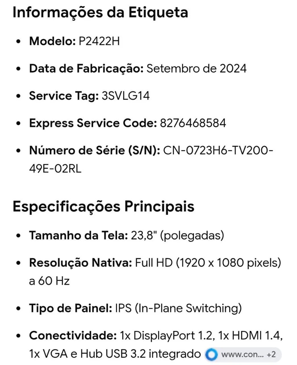Tela Dell Full HD 23,8 polegadas - Foto 5