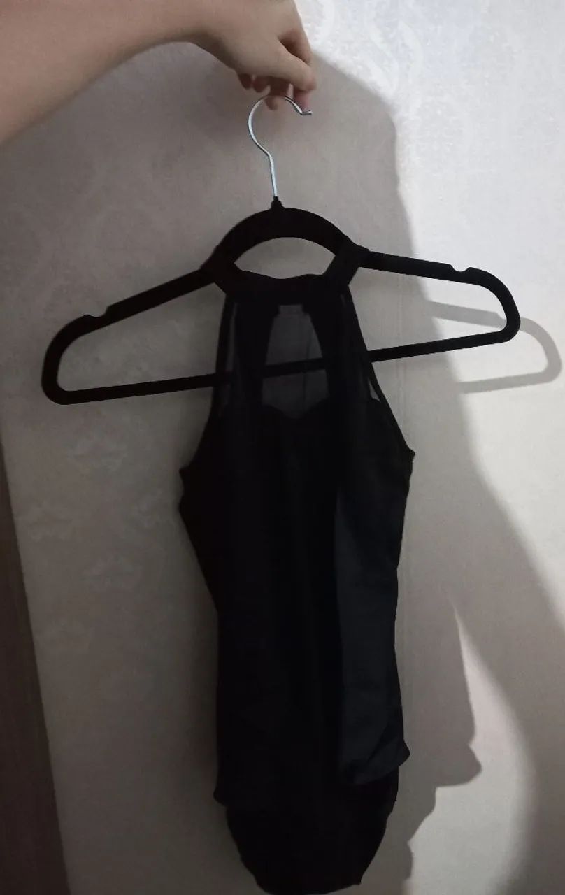 Collant ballet (balé) preto halterneck P