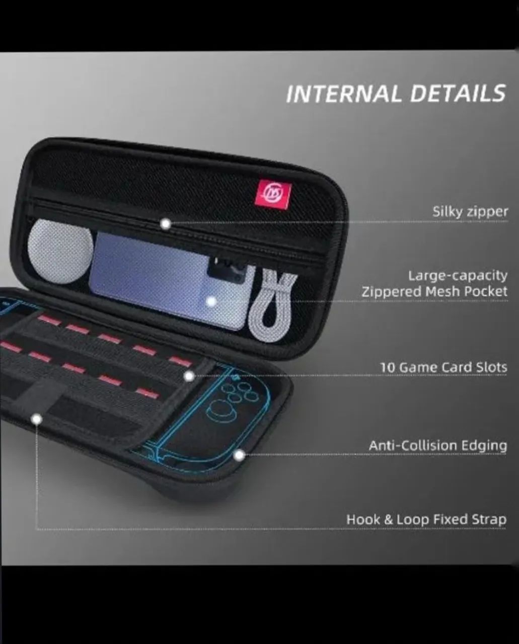 Case Nintendo switch 2 - All black + película de vidro  - Foto 3
