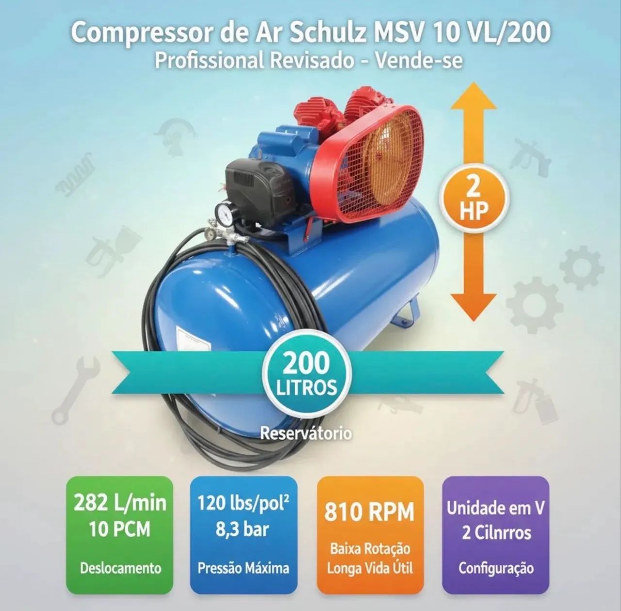 COMPRESSOR SCHÜTZ 200 LITROS 220v - Foto 5