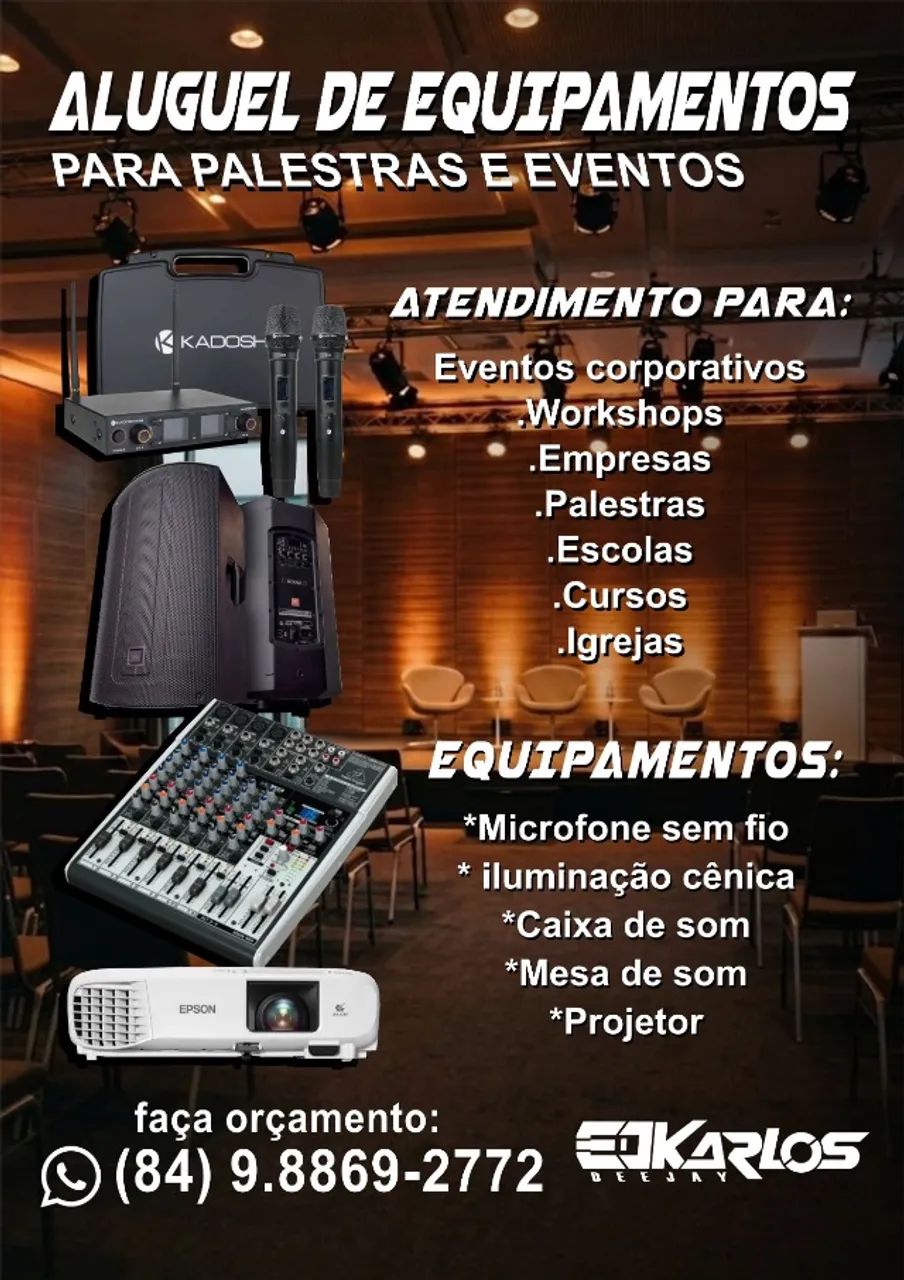Aluguel de som, para palestrante