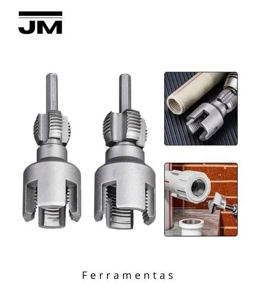 kit 2 Abridores de Roscas Interna e Externa em Tubos de PVC 1/2 3/4 com Encaixe Parafusade