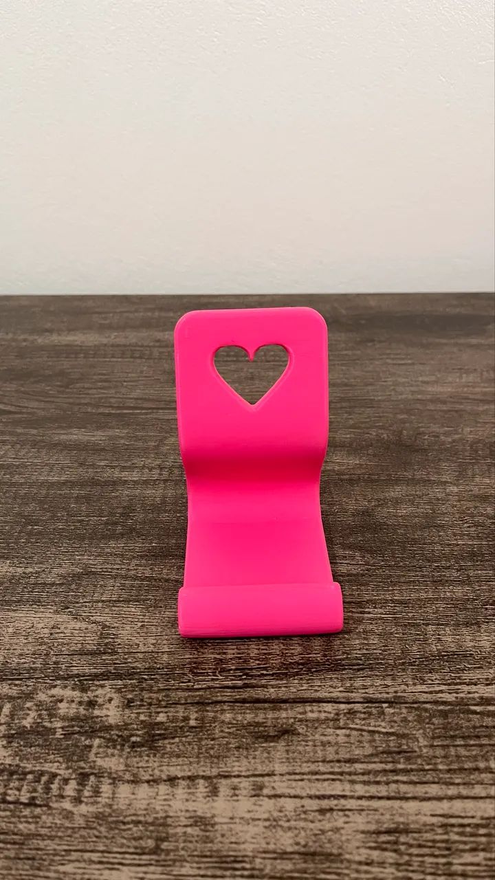 Porta Celular de Mesa Rosa com Coração - Suporte para Celulare - Foto 5