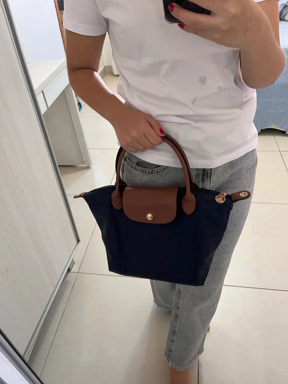 Bolsa média inspiração longchamp - Foto 2